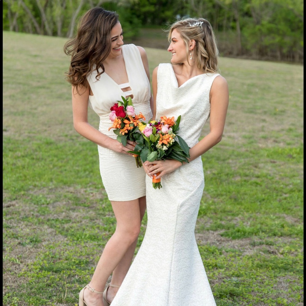 Cream cocktail dress